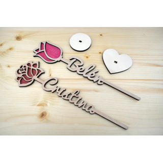 Flores de madera personalizado a color - MadCreativo