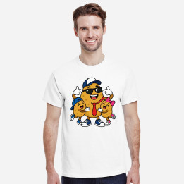 Camiseta Algo divertido sobre papa en color blanco
