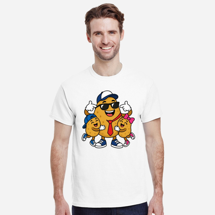 Camiseta Algo divertido sobre papa en color blanco