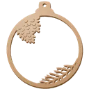 Bola de Navidad personalizada bolas de navidad rústica de MDF con diseño Rama y piña